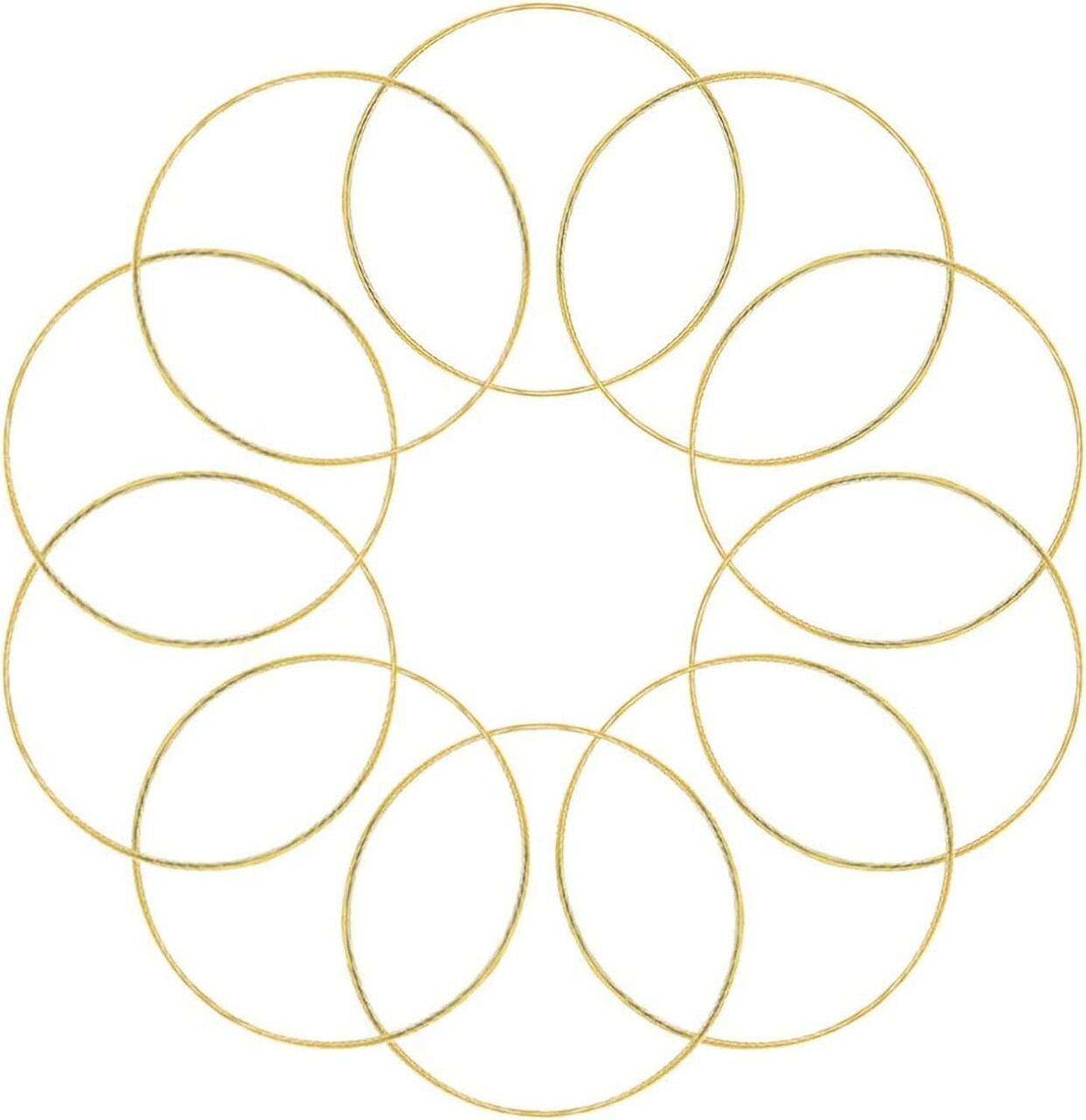 10pcs 6 Inch Gold Metal Rings for Crafts Dream Catcher Ring, Metal Hoops for Dream Catcher and Crafts Centerpiece Table Decorations